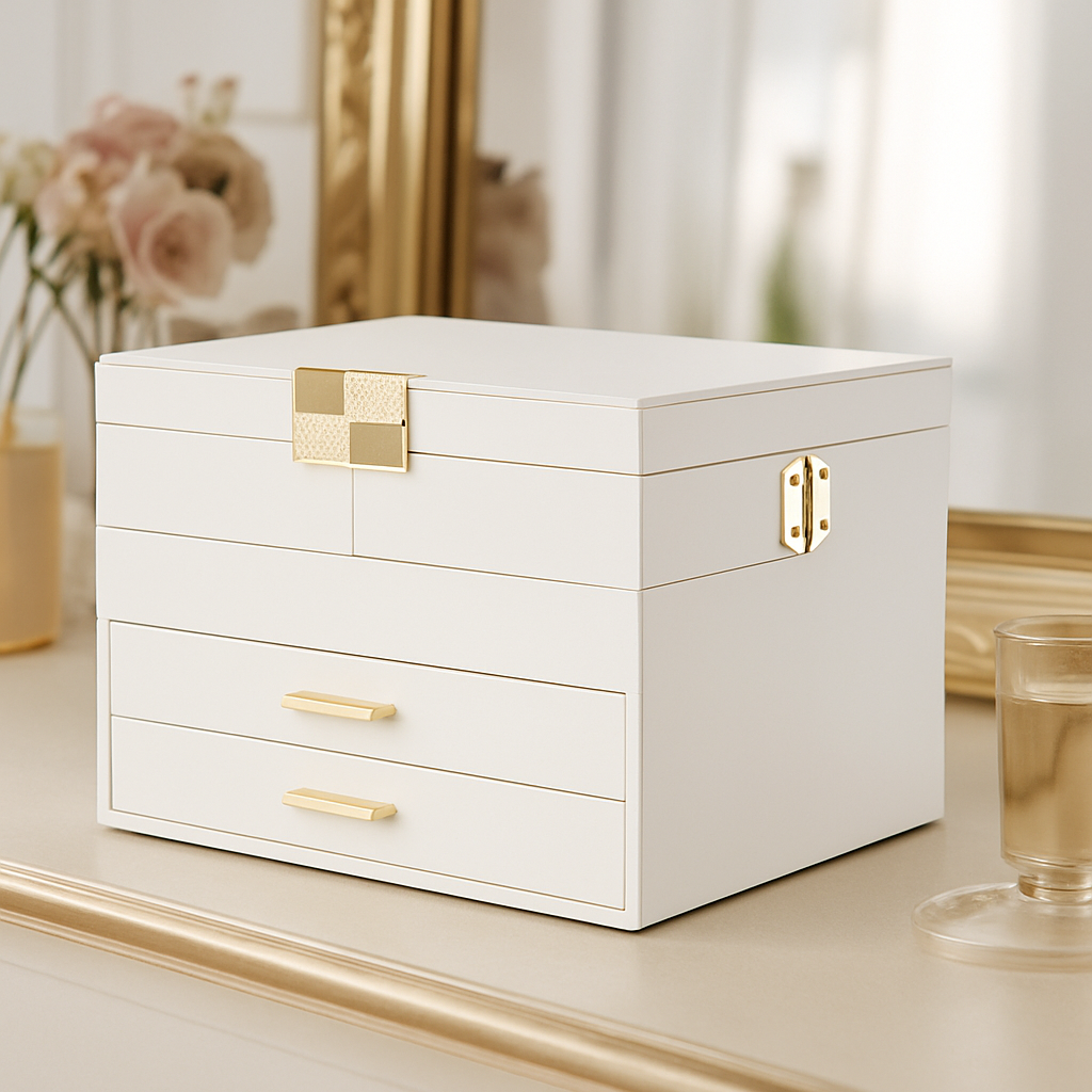 Luxury Jewelry Box with 4 Layers | Beautiful, Secure & Perfect