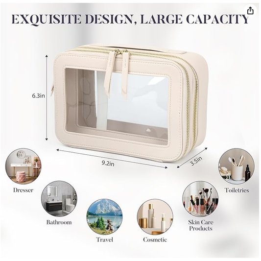 Double layer Transparent Travel Makeup Bags