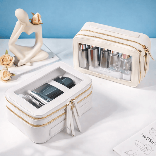 Double layer Transparent Travel Makeup Bags